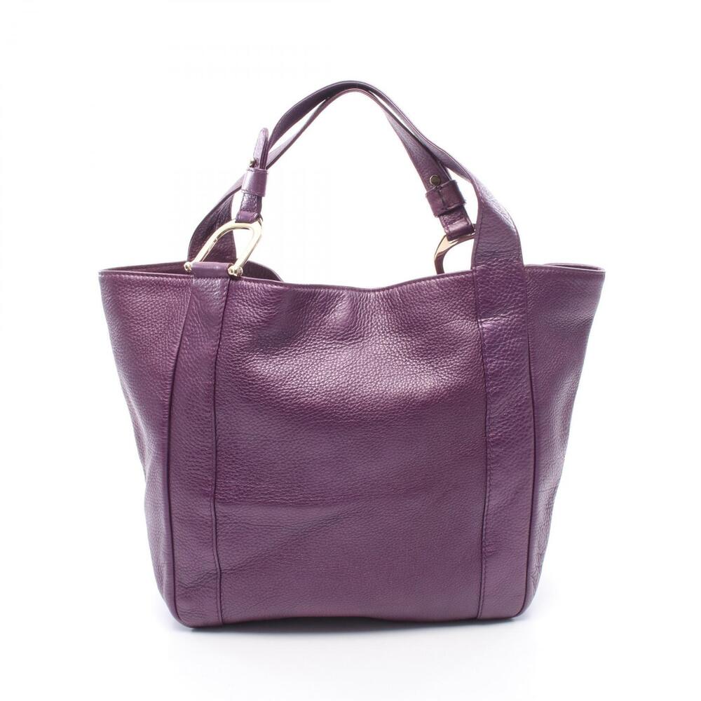 Gucci Greenwich Metallic Tote Bag Leather Purple